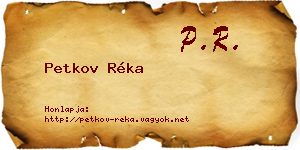 Petkov Réka névjegykártya